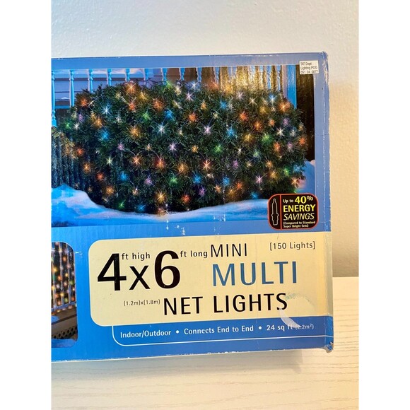 Christmas Multi Mini Net Light 4 x 6ft 150 Lights Indoor/outdoor Target VTG 2002 - Picture 4 of 7